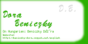 dora beniczky business card